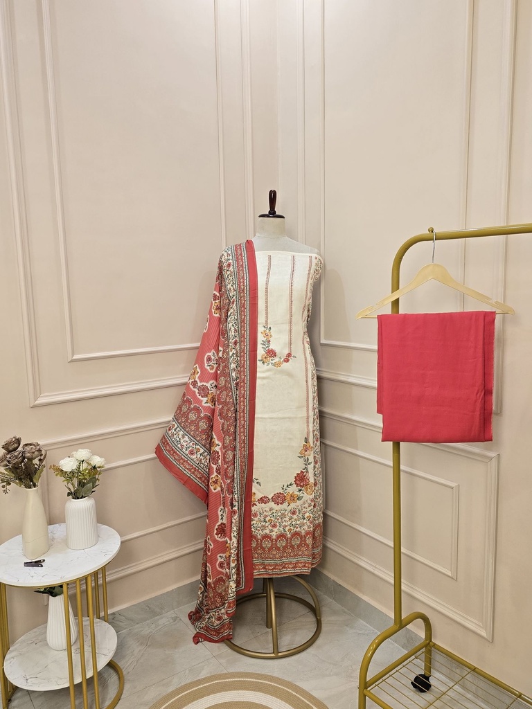 SAFIRA 1032 | Elegant Unstitched Floral Printed Suit Set