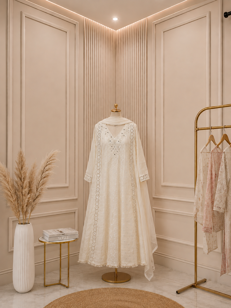 1009- Premium Mirror-Work Frock Suit