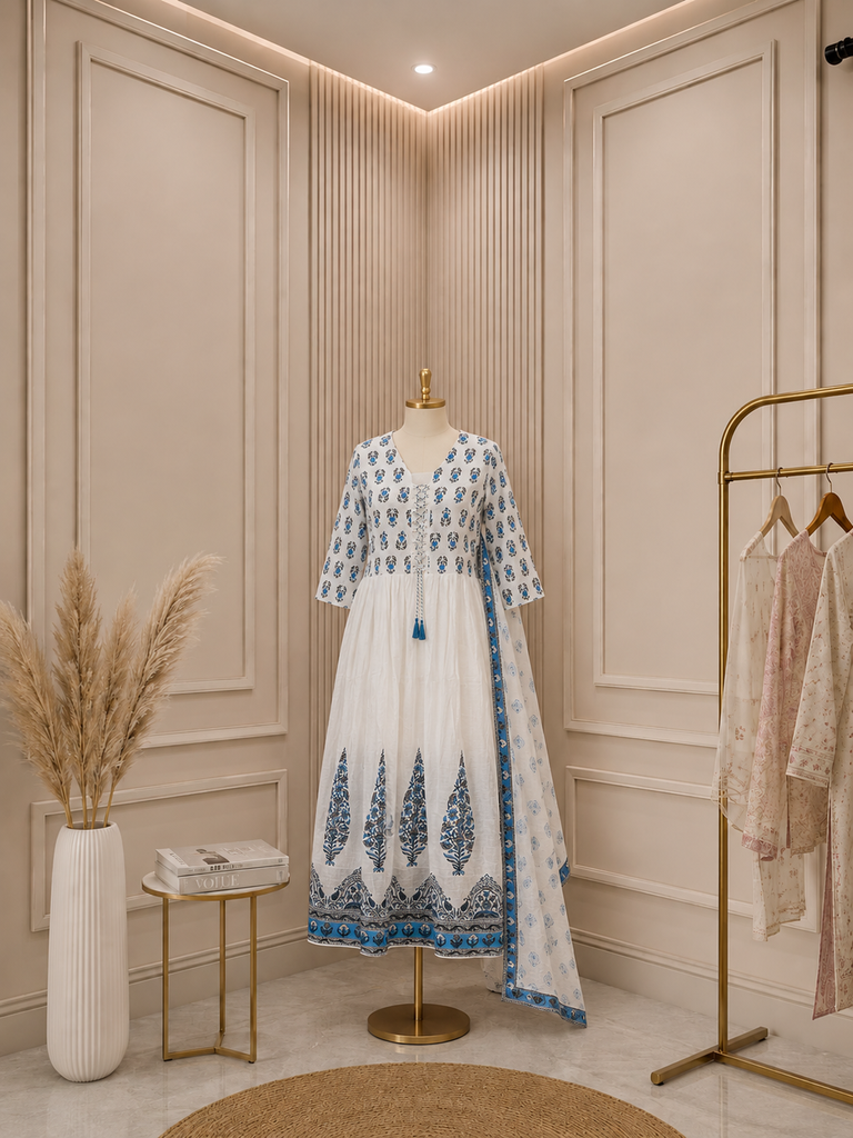 1010 - Block Print Frock Suit